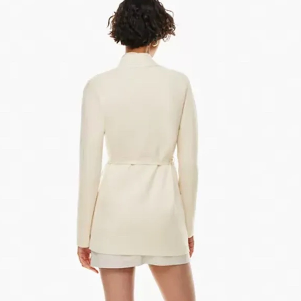 Aritzia Babaton Open Front Knit Tie Short Cardigan Light Birch Size Medium - Picture 3 of 8
